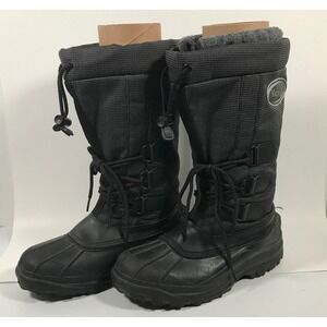 Maple Leaf Canada Black Insulated Winter Snow Boots Mens US 7G UK 6.5 EU 40